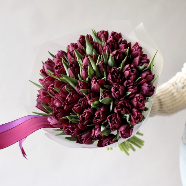 Purple Tulips -  49 тюльпанов 